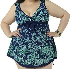 Women's Plus-Size Retro Print Two Piece Pin up Bat